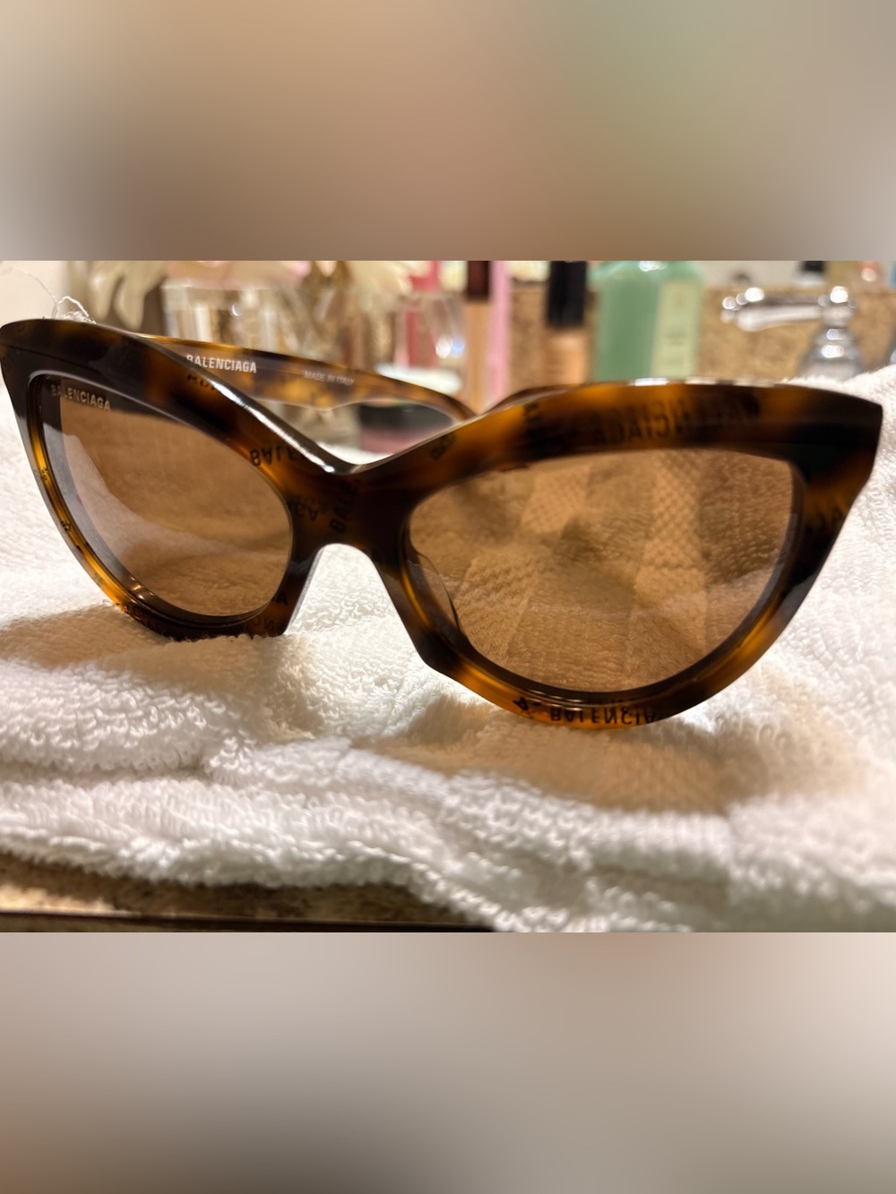 Balenciaga Brown Tortoiseshell Women's Sunglasses